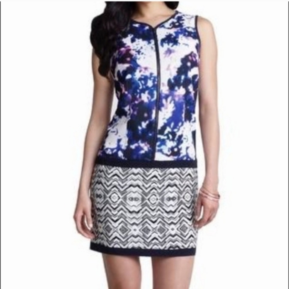 Forenza Women's Sheath Sleeveless Abstract Print Dress Size 6 Small‎